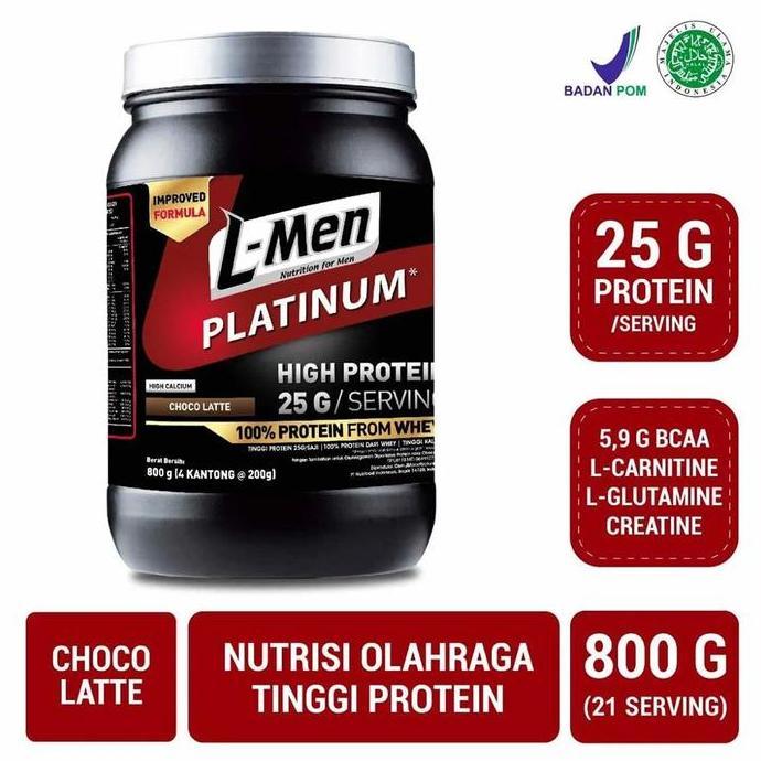 Healthy- L-Men Lmen Platinum Susu Whey Protein 800 Gram 24 Serving