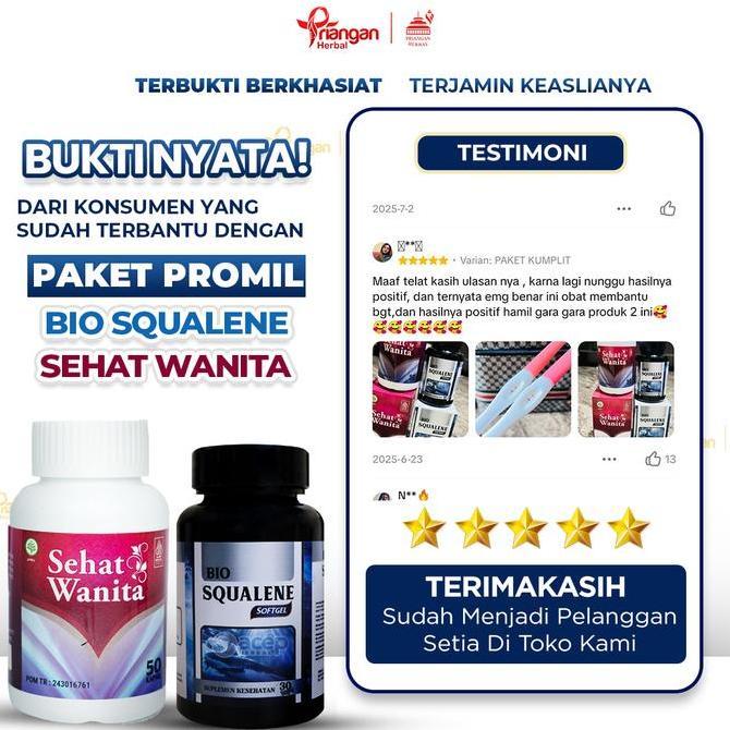Excellent- Paket Promil Program Hamil Vitamin Kesuburan Pria Nita Bio Squalene Sehat Nita