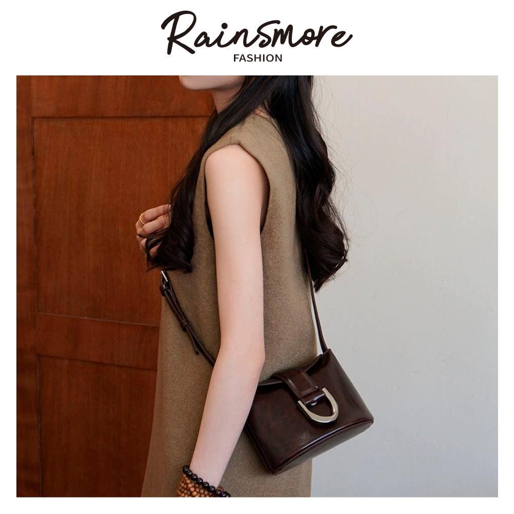 CUCI GUDANG Tas Ketek, Tas Bucket Retro by RAINSMORE - Tas Bentuk U yang Eksklusif, Model Kekinian d