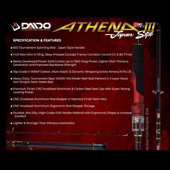 Lansungkirim- Joran Daido Athena Iii Versi 3 6 Pro Series Js Athena Iiii Spinning Style
