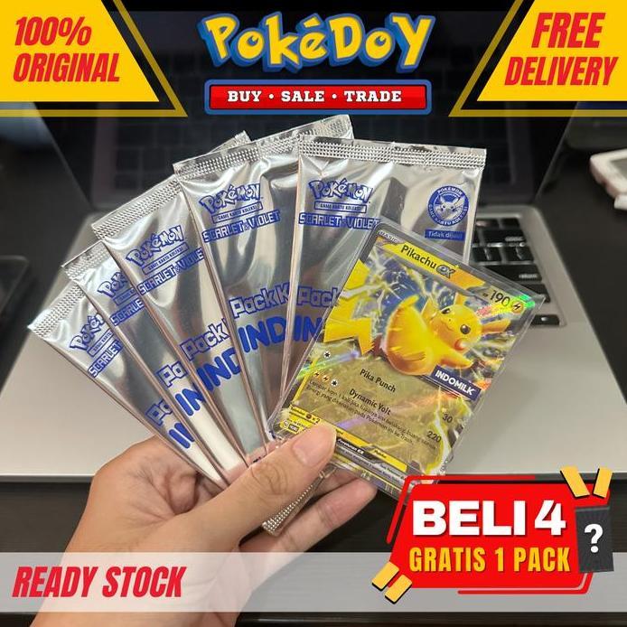 Kartu Pokemon Booster Pack TCG Card Original Promo Choki Indomilk Indofood Oreo Good Day Pikachu Cha