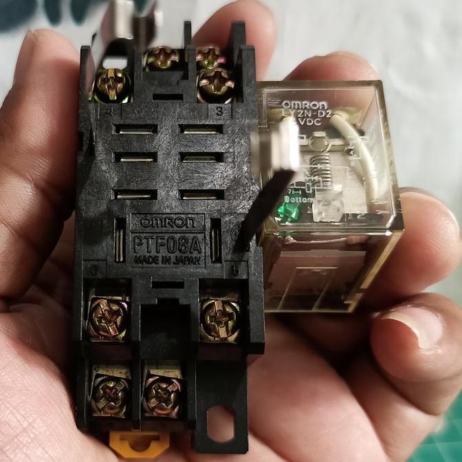 RELAY OMRON LY2N-D2 24VDC + SOCKET OMRON PTF08A 8 PIN ORIGINAL JAPAN PROMO