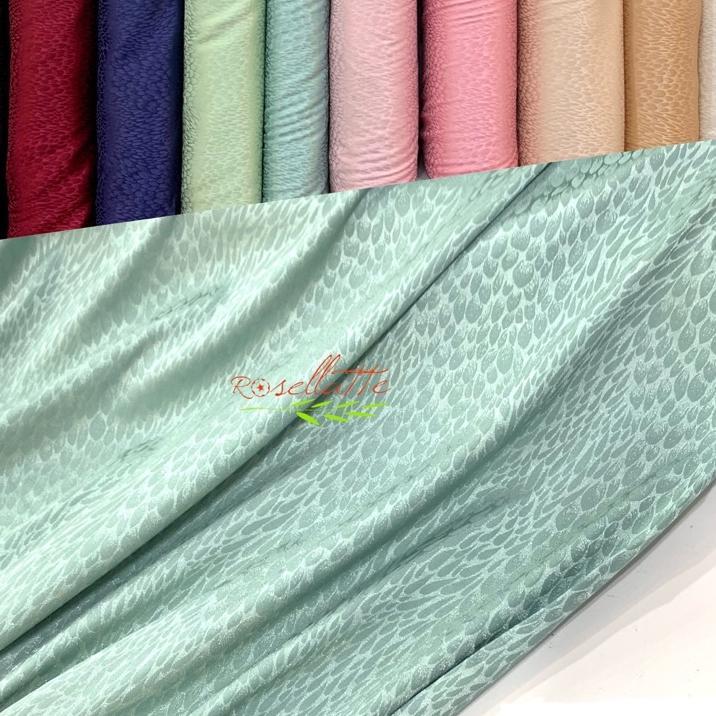 Kain Satin Jacquard Premium Leopard Semi Sutra Gamis Mukenah