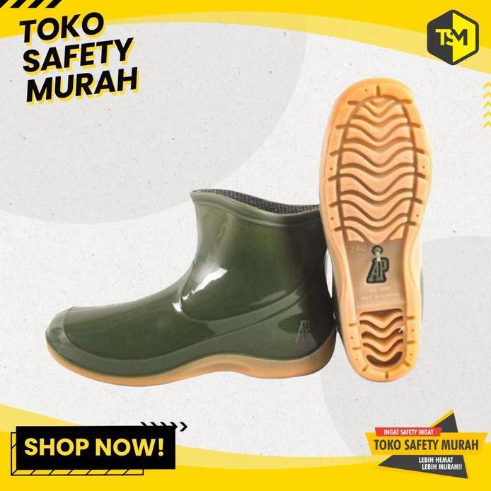Ready Sepatu Boot Pendek Wanita Sepatu AP Boots 2005 Hijau Glossy
