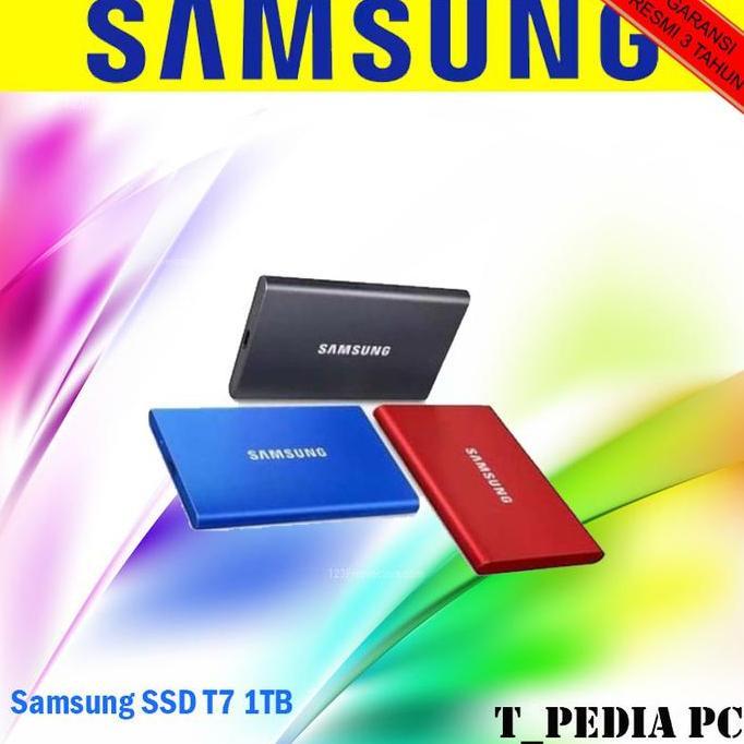 Samsung T7 1TB SSD External Portable USB 3.2 Gen 2 Kapasitas Garansi Resmi 3 Tahun 100% ORIGINAL