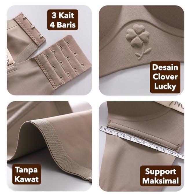 Kotai - 2Pcs Bh Nita Lembut & Ringan Bra Tanpa Kat Seamless, Tidak Meninggalkan Bekas S-2Xl-2401