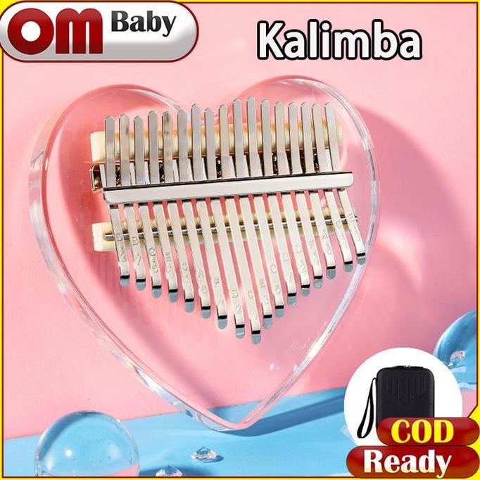 Kalimba 17/21 keys Acrylic Thumb Piano Kecapi jari Kalimba instrumen / Kalimba Alat Musik 21 keys JS