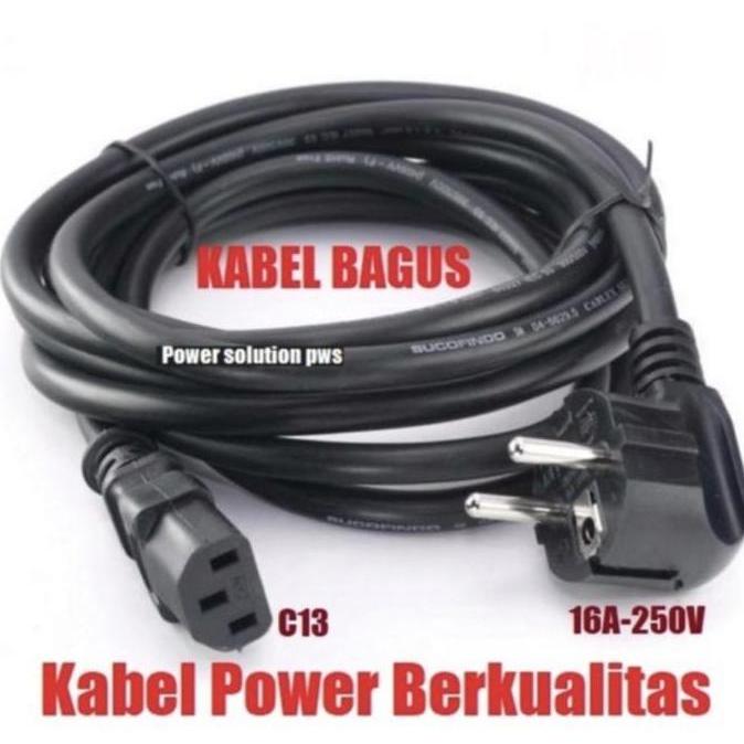 Kabel power Ac cord Eu plug to C13 / C13-EU 1.5mm 3M SNI