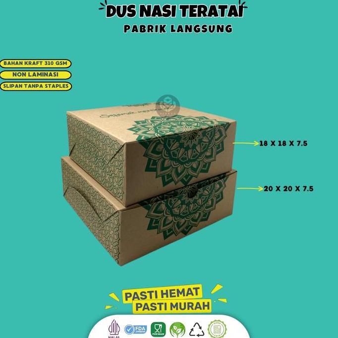 Lacha- (25 Pcs) Dus Nasi 18X18 / Box Catering 18X18 / Dus Besek Nasi Catering / Dus Hajatan / Box Na