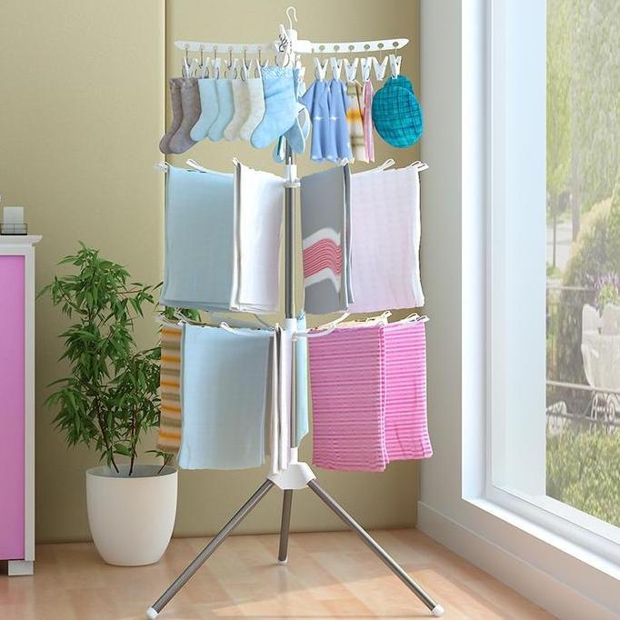 nurbaiti1030 - Marlbo MENARA Rak Jemuran Baju Bayi Handuk Menara Kaos Kaki Kain Gantung Berdiri Hang
