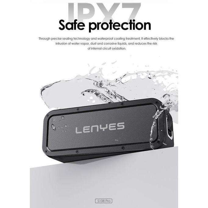 JIWAMADA611 - LENYES SPEAKER BLUETOOTH TWS V5.3 WATERPROOF IPX7 40WATT HIFI STEREO BASS EQUALIZER S1