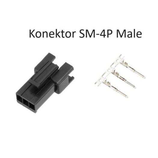HOUSING KONEKTOR BATERE JST SM 4PIN SM-4P 2.54MM MALE HOUSING CRIMP SOKET HITAM 4PIN TKPR