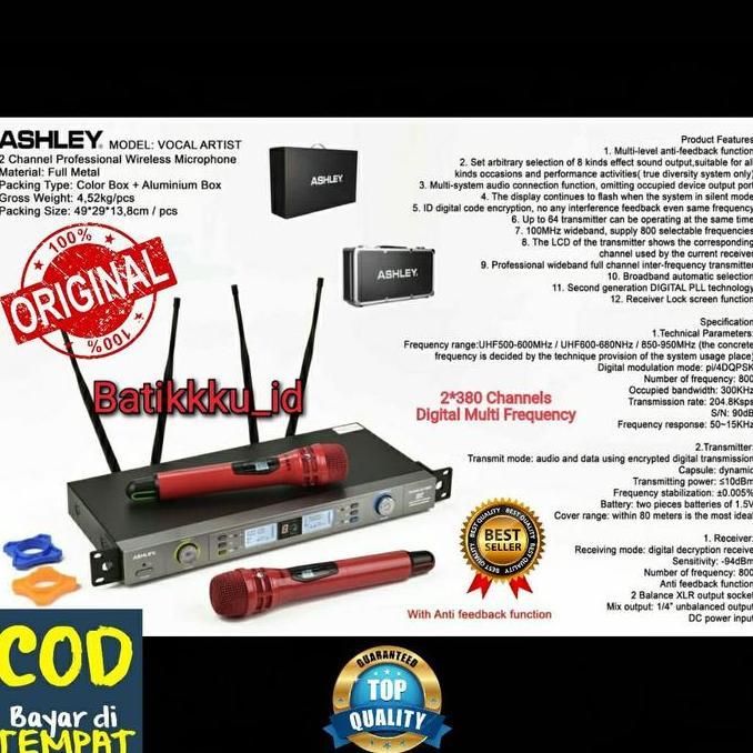 Sale [Top Quality Bisa Cod] Mic Wireless Ashley Vocal Artis Vokal Artist With Anti Feedback Function