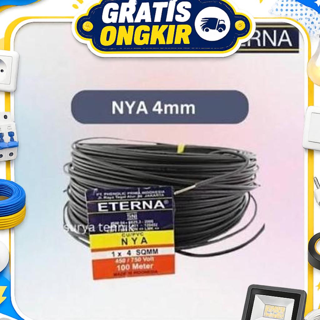 Kabel Nya 4 Mm Eterna @100M/ Kawat Tembaga Tunggal / Nya 4Mm