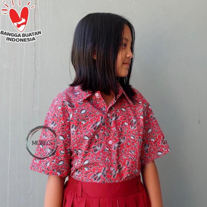NEW SERAGAM BAJU BATIK SD/MI/TK/PAUD JM MERAH ORI
