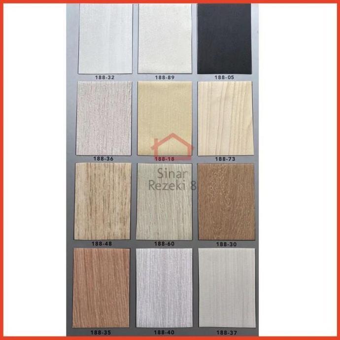 PVC Sheet Urat Kayu Taco Coklat Serat Pelapis Lemari Lapisan Meja Deco