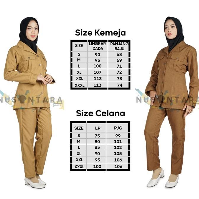 Tahan Lama Seragam Pns Wanita Seragam Pdh Wanita Keki Tua Keki Muda Bawahan Celana Model  Kemeja Sak