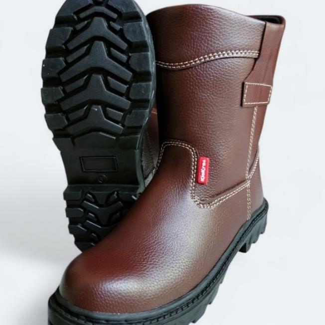 Sepatu Boot King Kickers Safety - Sepatu Boot Proyek Ujung Besi Kulit Import