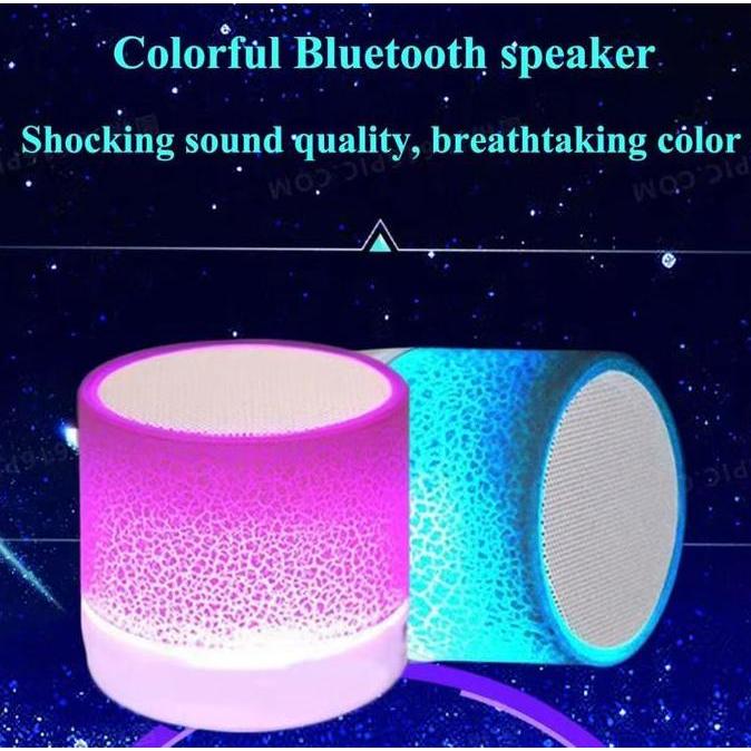Speaker Bluetooth Mini S-10 Lampu LED Musik Box Motif Kaca Retak