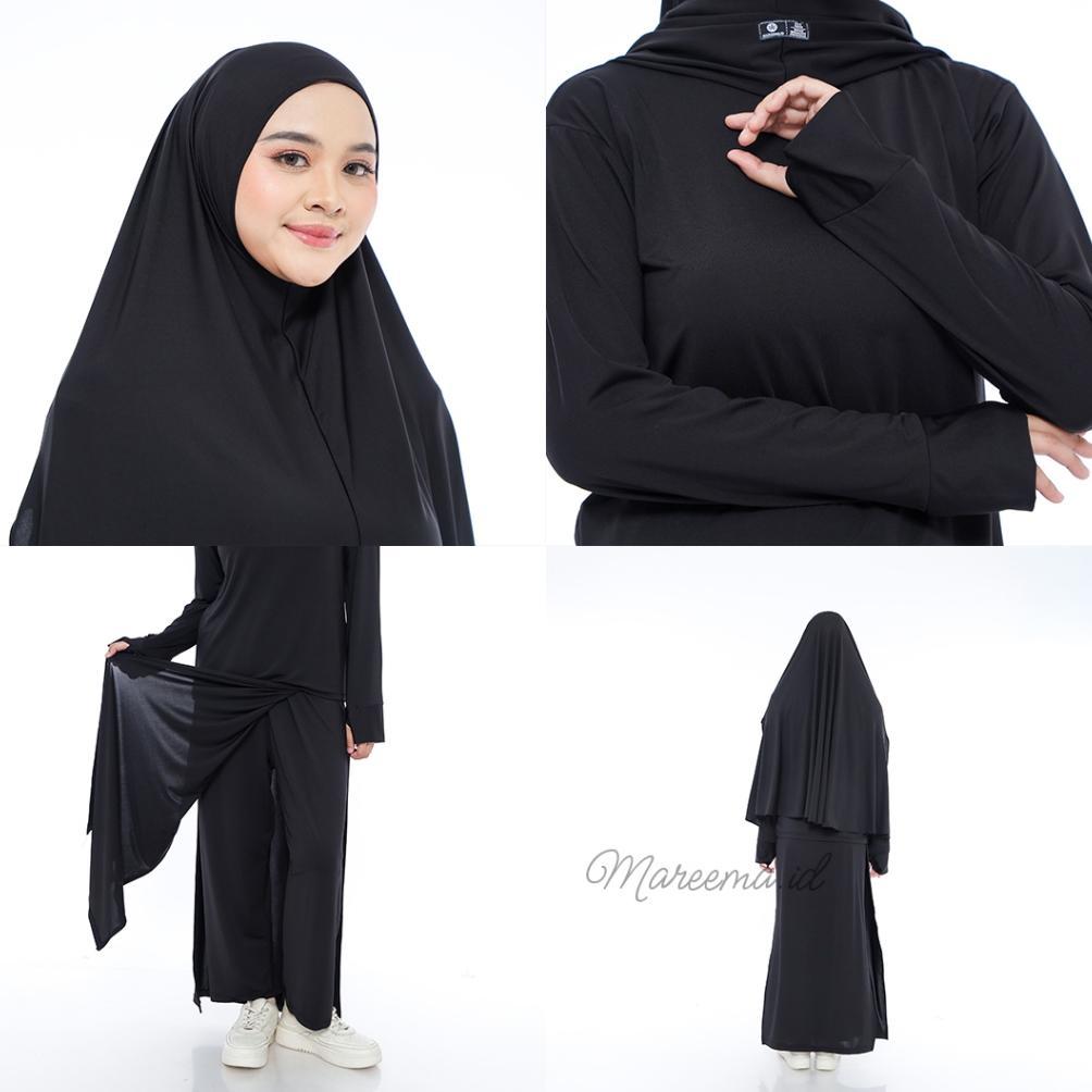Sale Setelan Baju Olahraga Wanita Muslimah Syari Atasan Celana Hijab Sporty Lari Senam Jogging Berse