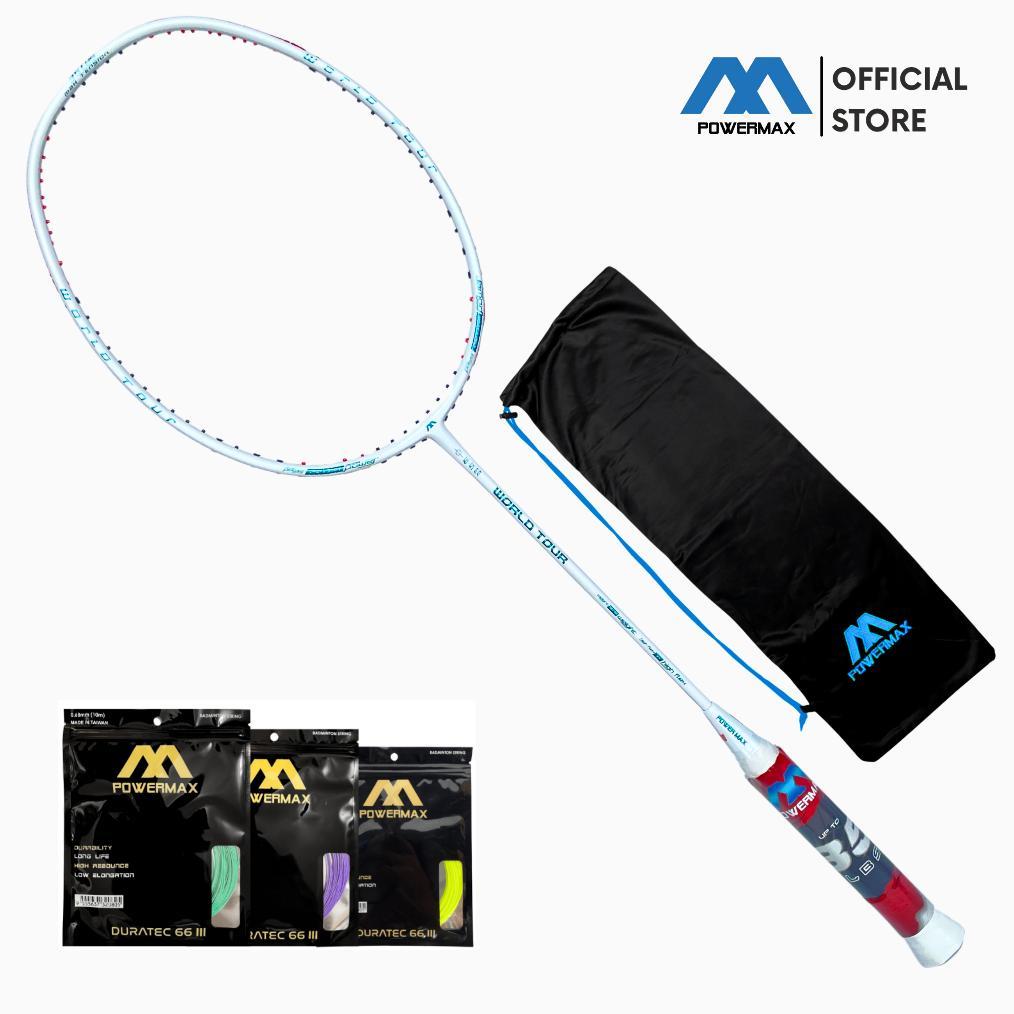 New Deals Powermax Raket Badminton World Tour 4U 36 Lbs Ultra High Modulus Carbon Graphite Ringan Al