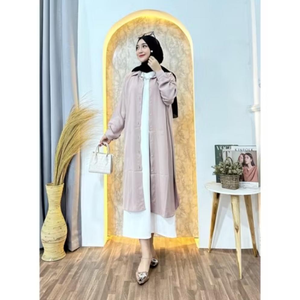 Saless Inner Dress Knit Bumil Dan Busui Knit Rajut Tanpa Lengan Resleting Korean Style