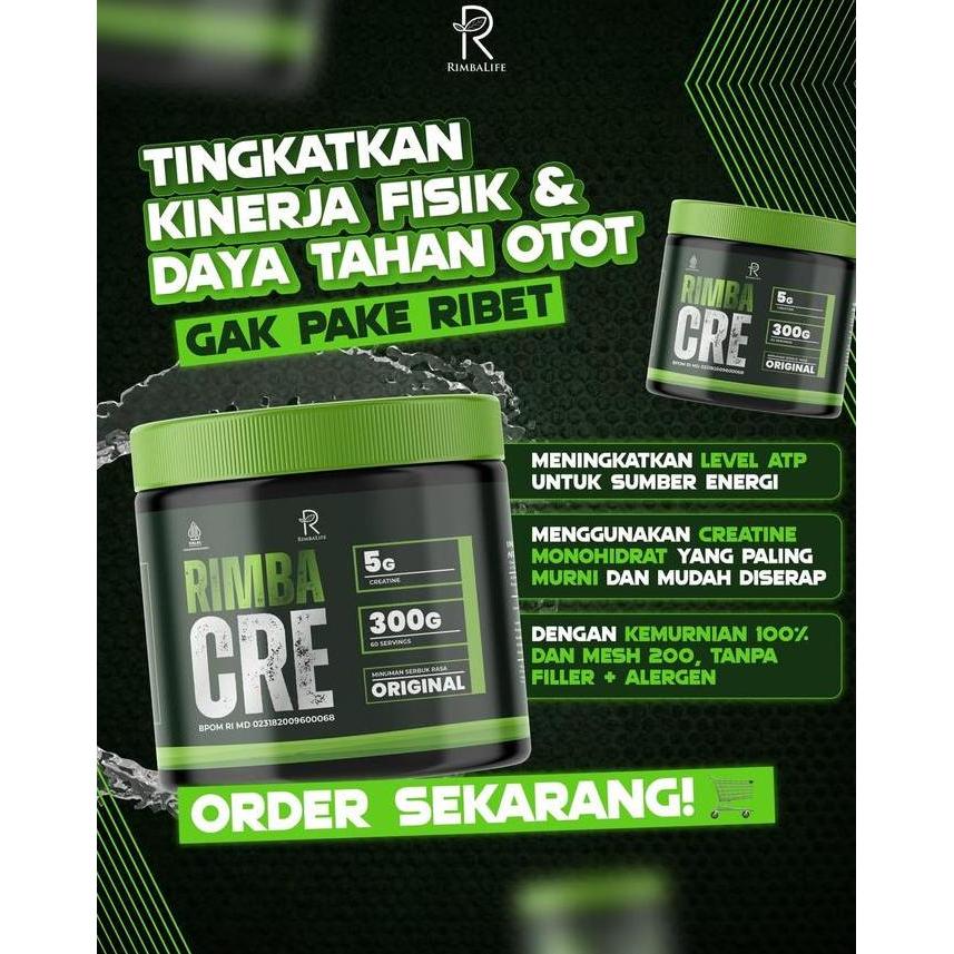Rimbalife Rimbacre Creatine Monohydrate 300 Gram 60 Serving Kreatin Suplemen Gym Fitness