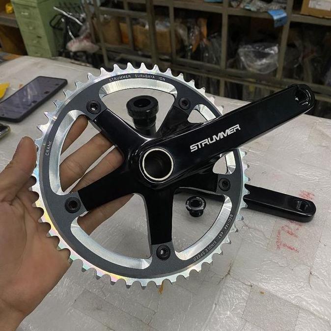 Strummer CW-880 48T HT2 Arm 165mm Chainwheel/Crankset BCD 144 5 Bolt with BB for Fixed Gear - Crank 