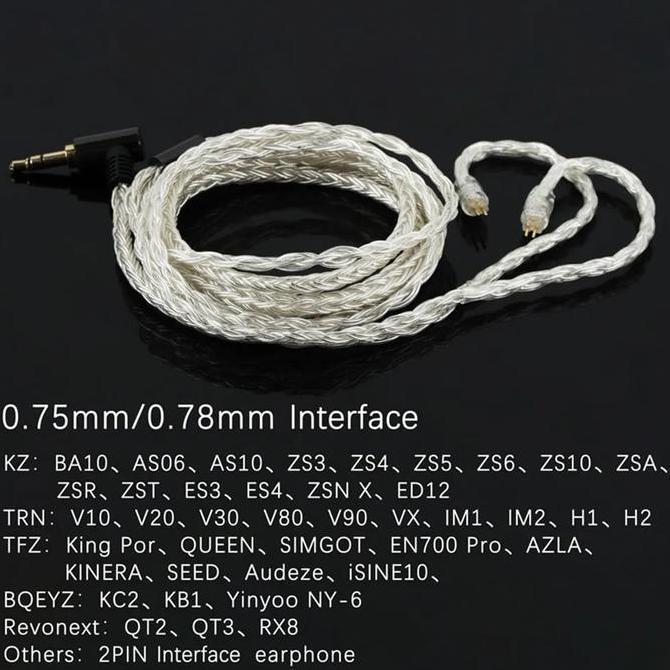 Promo Jcally Jc16S 16 Core Silver Upgrade Cable | Kabel 3.5Mm Hifi 5N Ofc Untuk Kz, Trn, Cca, Blon, 