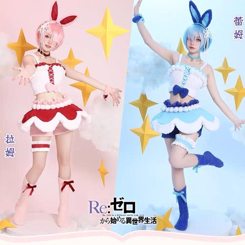 CLEARANCE Y monenjoy - re:zero ram rem rabbit bunny animal park (M & L) Diskon