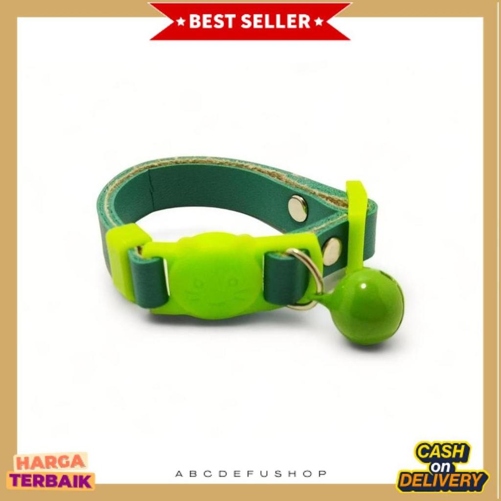 Promo Kalung Kucing Kulit Murah Lonceng Doff 14 Mm Ecer Grosir Aksesoris Hewan Adjustable
