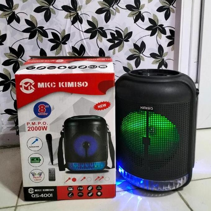 Speaker Bluetooth Karaoke Brain Power QS-4001 8 Inch Free Remote + Microfon