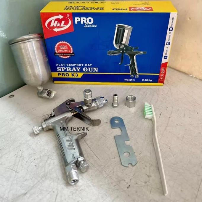Spray Gun HL K3 PRO + Tabung Atas Gun Cat K3 (TERBAIK) (TERBARU) (TERMURAH)