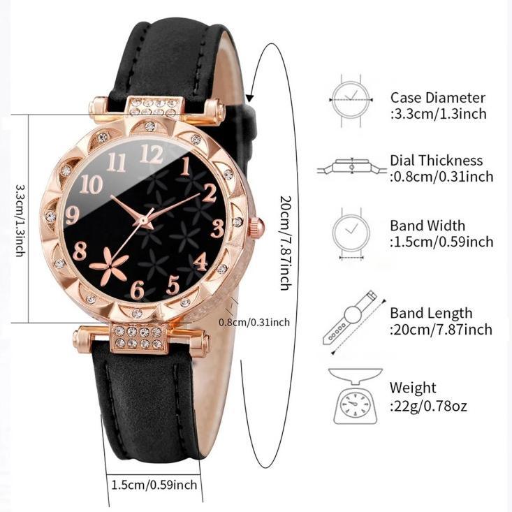 big sale 5pcsins jam tangan kuarsa wanita wanita bunga kuarsa jam tangan arab digital dial gelang se