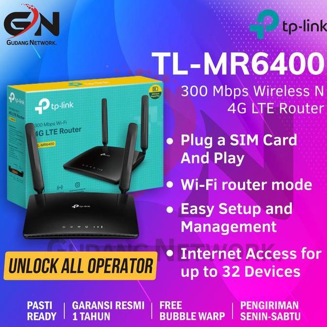 TPLINK SIM CARD GSM 3G/4G ROUTER, TL-MR6400, MR6400