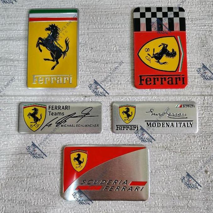 Emblem 3D Alumunium Ferrari By Michael Schumacher Modena Italy Scuderia Sticker Plat Ferrari