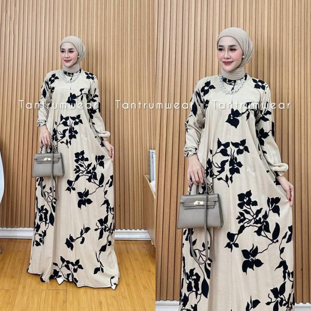 Grosir Gamis Rayon Premium Motif Flower Ukuran Jumbo.