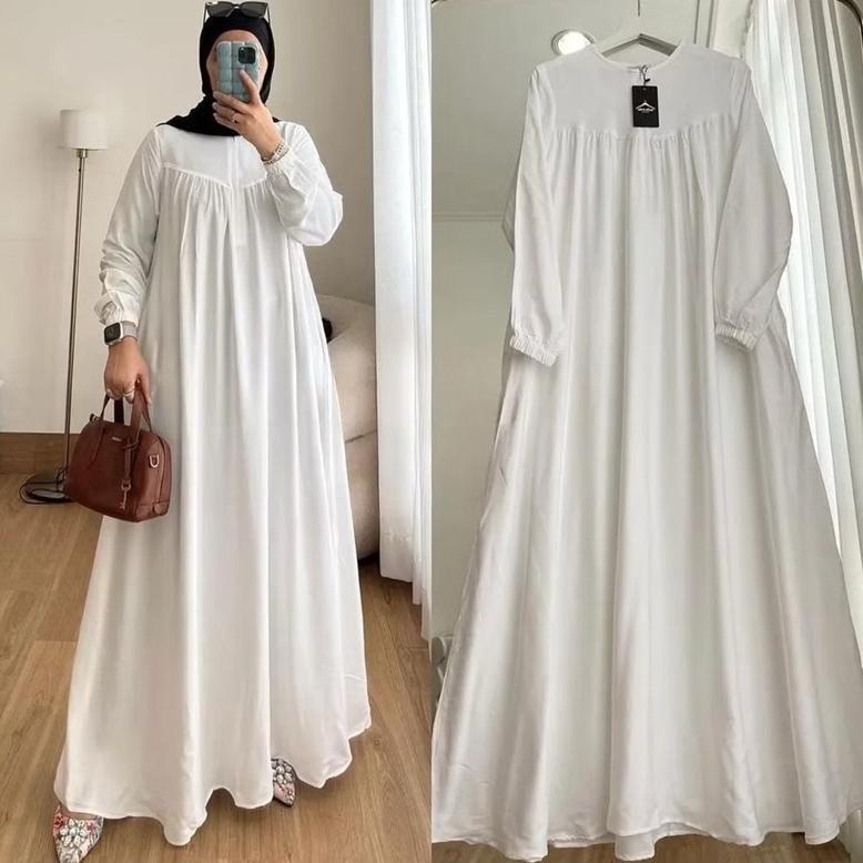 Unik Gamis Fuji Ld 120,130,140,140 Gamis Rayon Twil Polos Jumbo Oversize Panjang 4Xl,5Xl