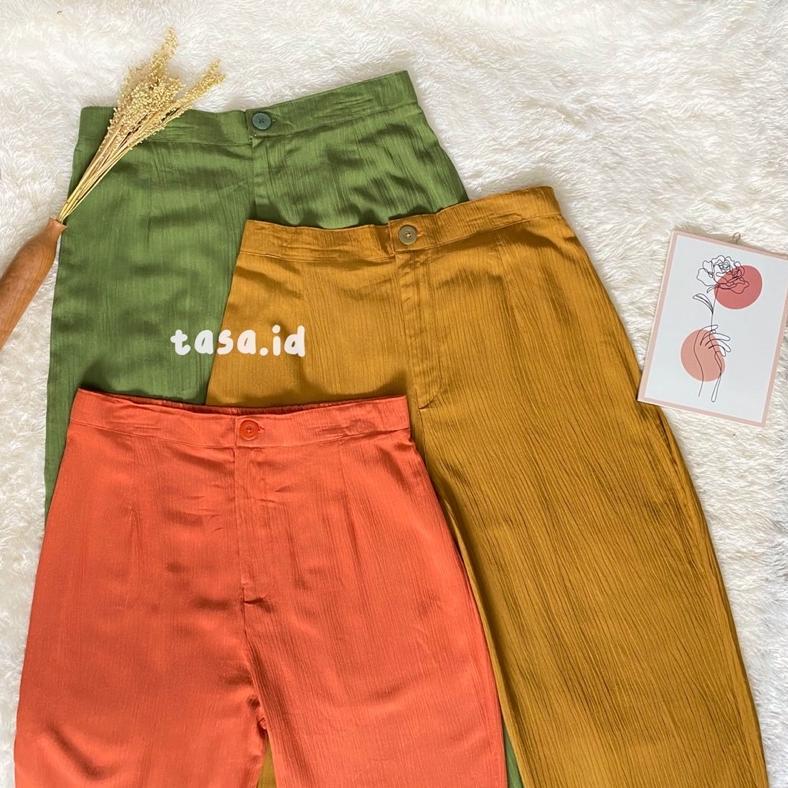 Unik Celana Wanita Kulot Rayon Crinkle Premium Minimalis