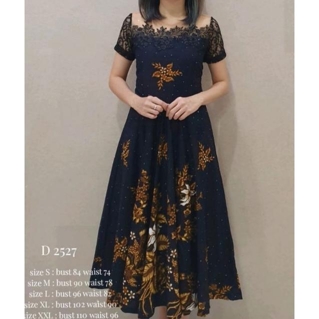 Promo Bulan Ini Dres Batik Katun Premium Kombinasi Brokat