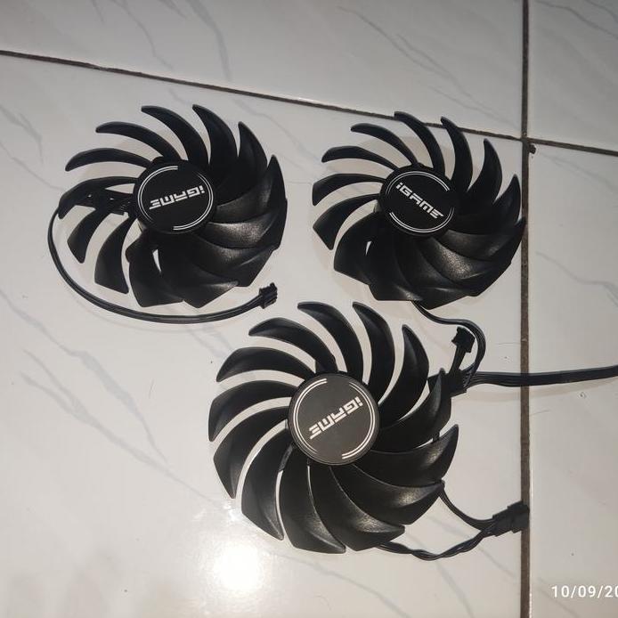 Fan kipas vga Igame Colorful Hitam Black Rtx 3060 3070 3080 ti ULTRA OC 88mm 75mm 4pin