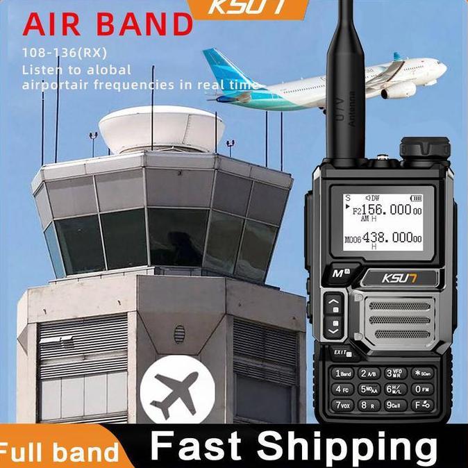 KSUN Ht Abbree Full Band Airband 50-900MHZ Wireless Copy Frequency Walkie Talkie  Ht 6 Band Ht 5 Wat