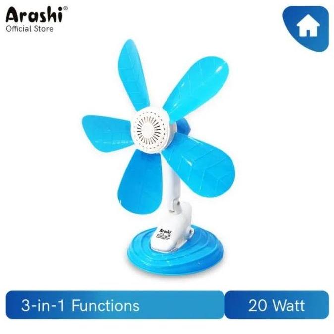 DF40 - KIPAS ANGIN MEJA ARASHI AR 138 KIPAS ANGIN 3 IN 1 KIPAS DINDING KIPAS ANGIN JEPIT
