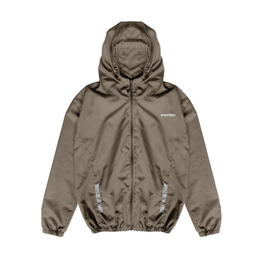 garansi prayerfaith - jacket parasut pria waterproof hoodie jumbo outdoor keren