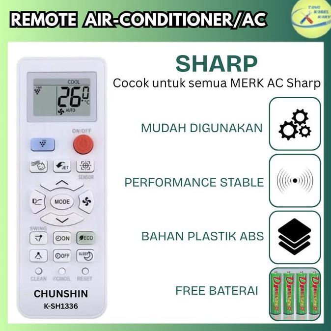 DV303 - REMOTE REMOT AC SHARP PLASMACLUSTER UNIVERSAL