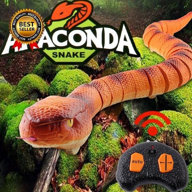 ULAR ANACONDA REMOTE CONTROL RC SNAKE TOYS UKURAN 73 CM MAINAN PRANK