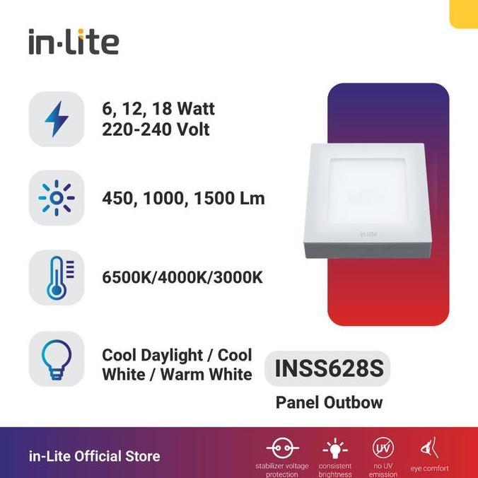InLite Lampu Panel Outbow INSS628S - 6-18 watt