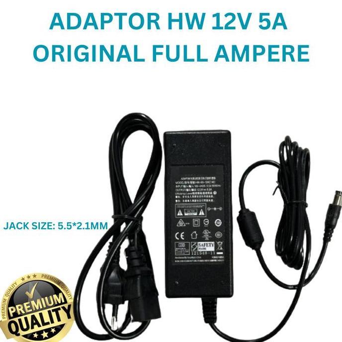 HW ORIGINAL ADAPTOR 12V 5A model: HW-60-12AC14D