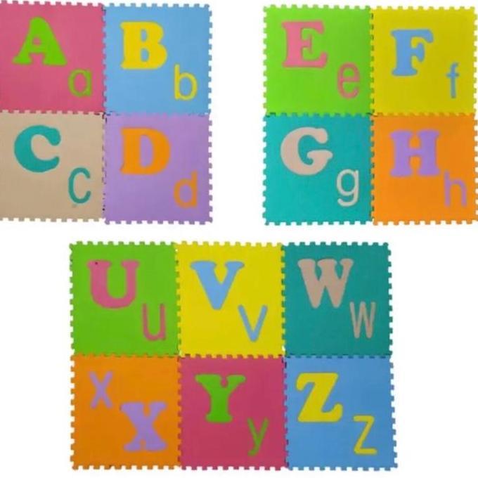 EVAMAT Matras puzzle Abjad Jumbo A-Z Ukuran 30x30 cm Tebal 1 cm Isi 26 Pcs / Matras Lantai Copot-pas