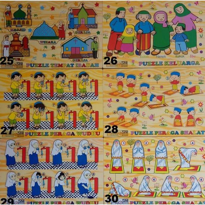 Puzzle Kayu SNI Ukuran Besar 20x30 Mainan Edukasi Anak